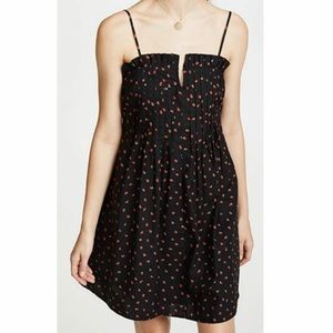 Madewell strawberry pintuck dress in black